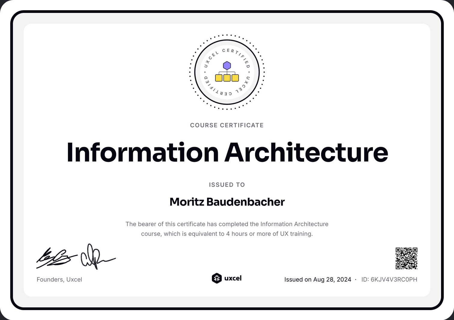 Information Architecture Zertifikat