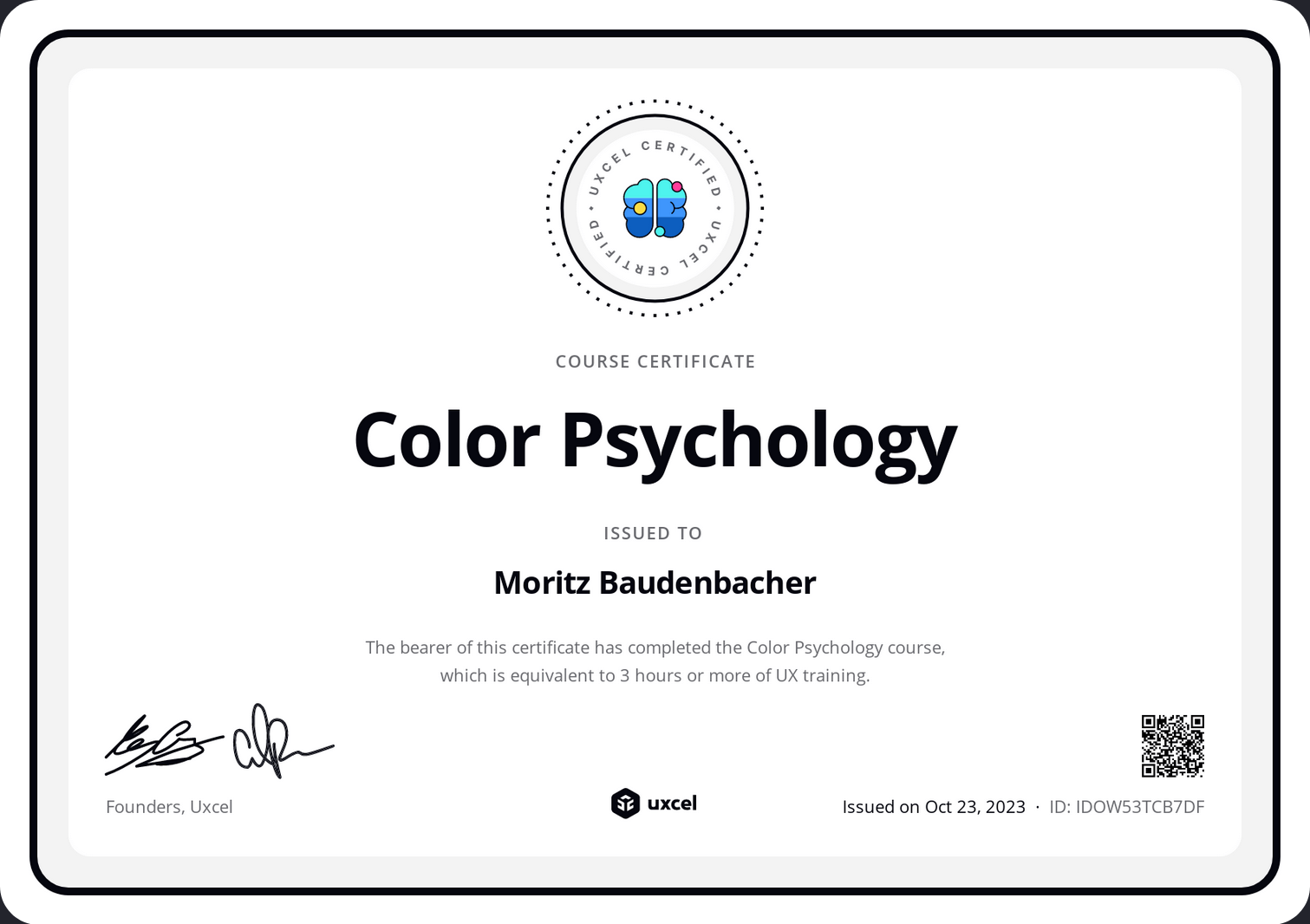 Color Psychology Zertifikat