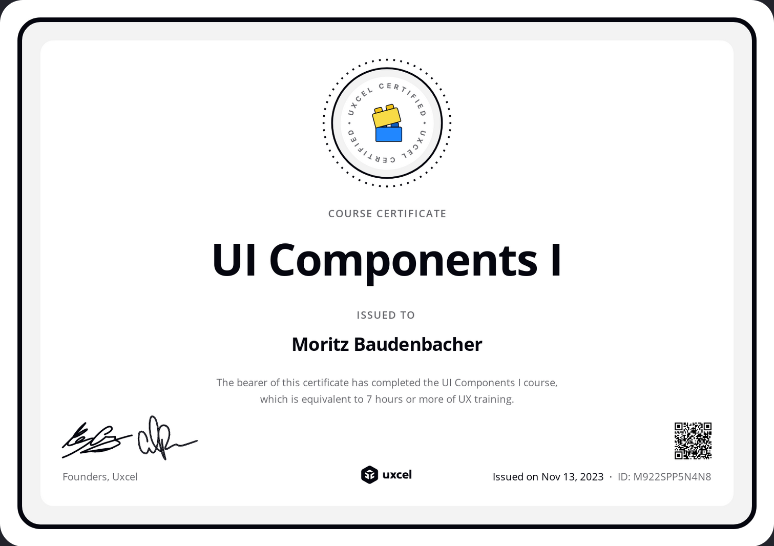 UI Components I Zertifikat