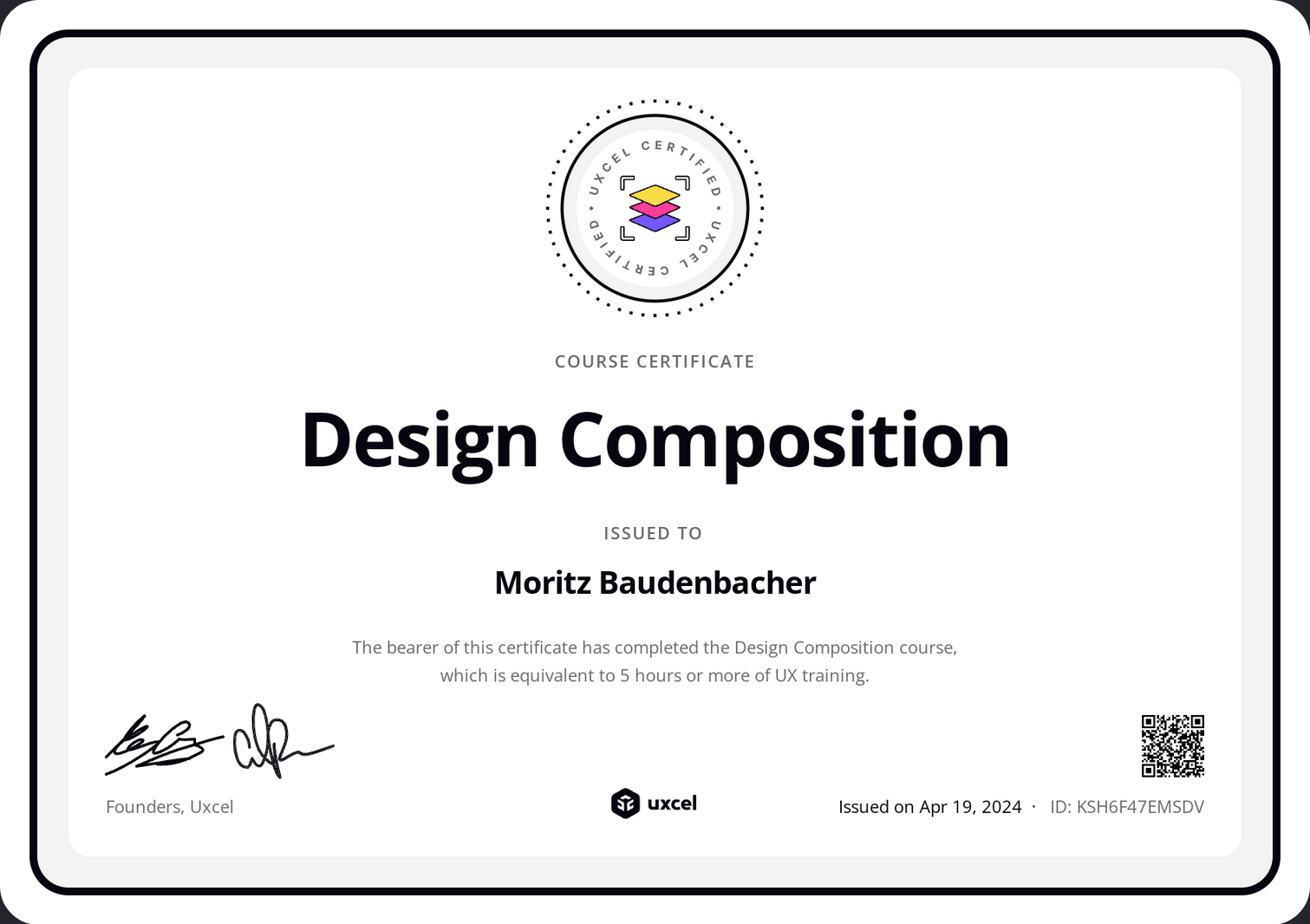 Design Composition Zertifikat