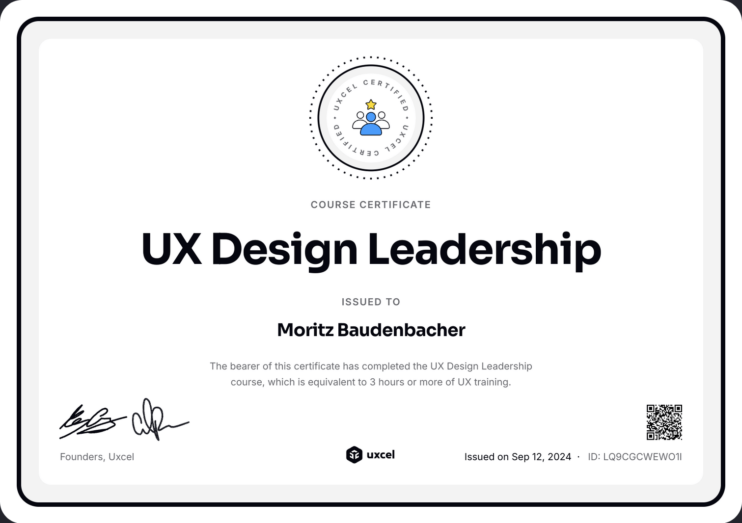 UX Design Leadership Zertifikat