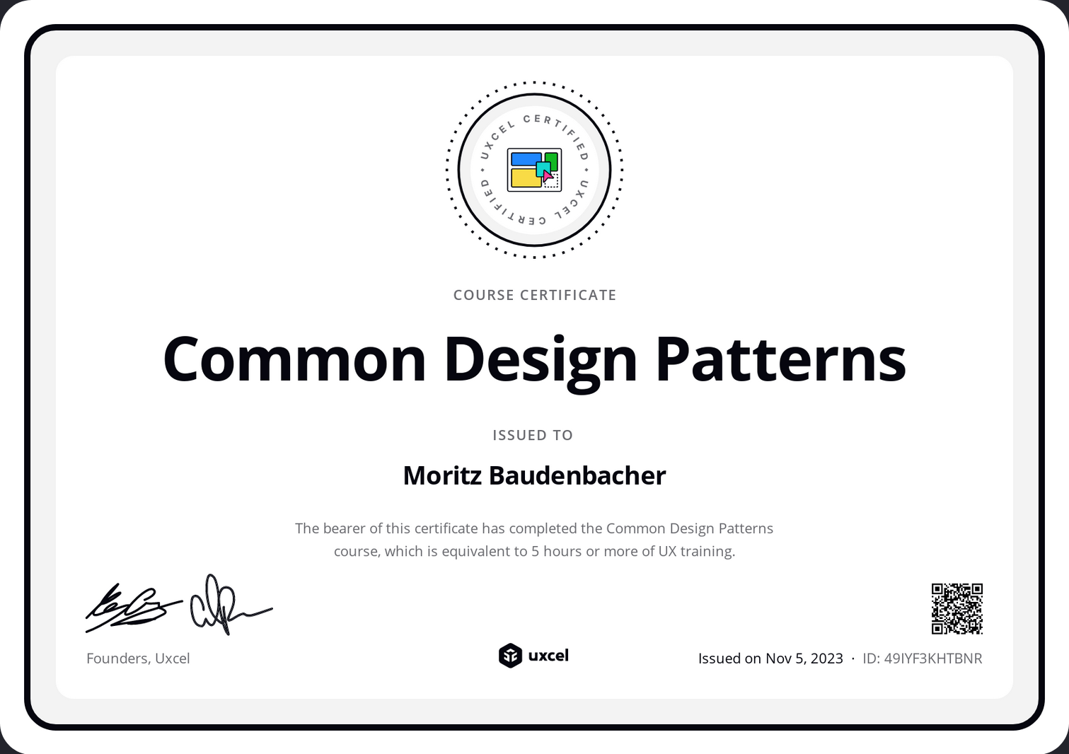 Common Design Patterns Zertifikat