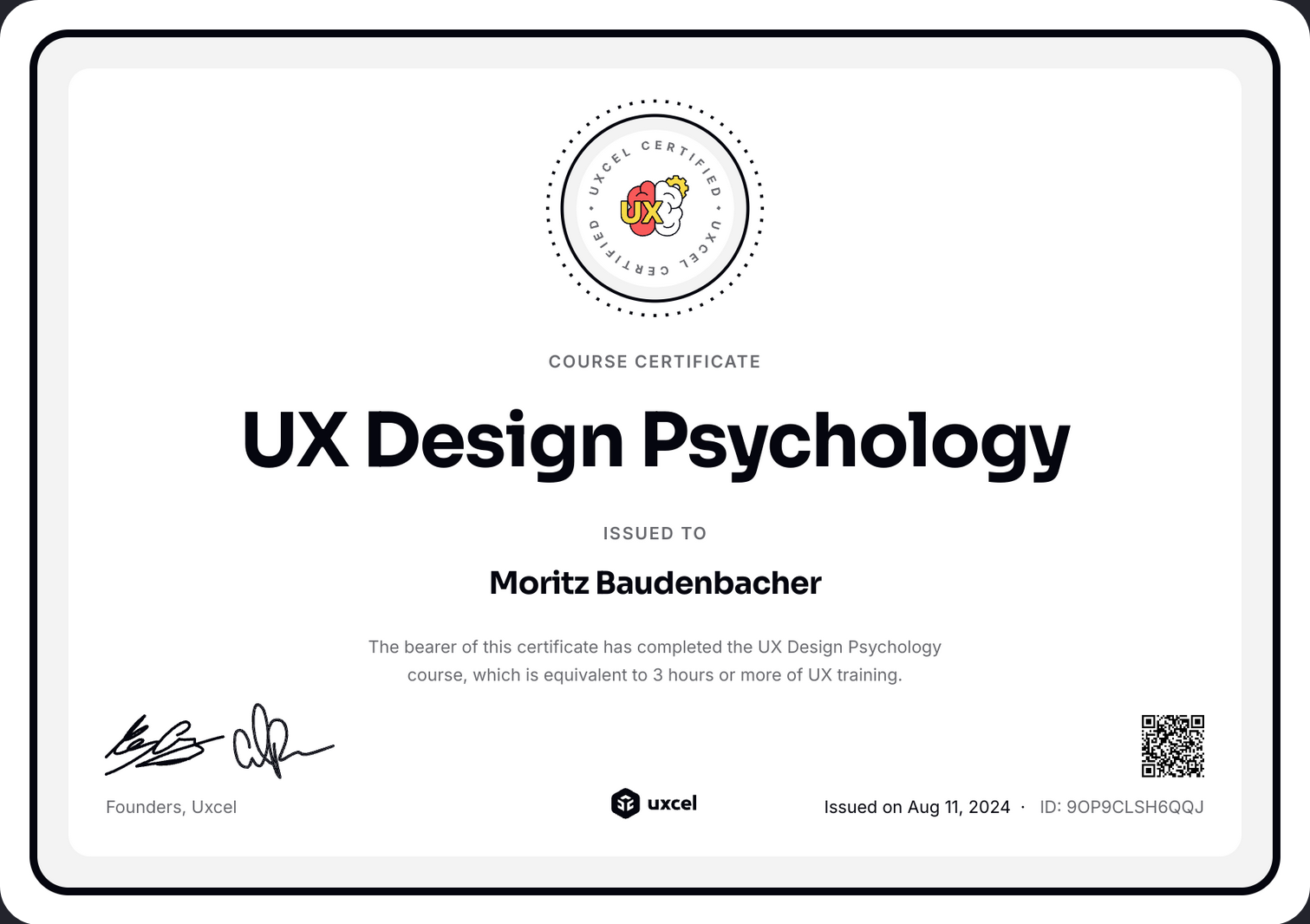 UX Design Psychology Zertifikat