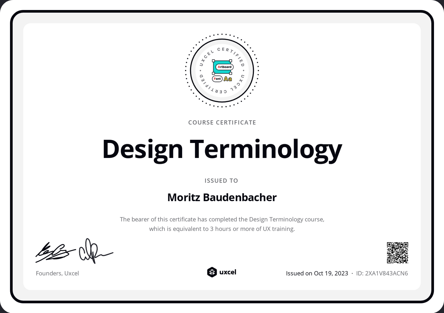 Design Terminology Zertifikat