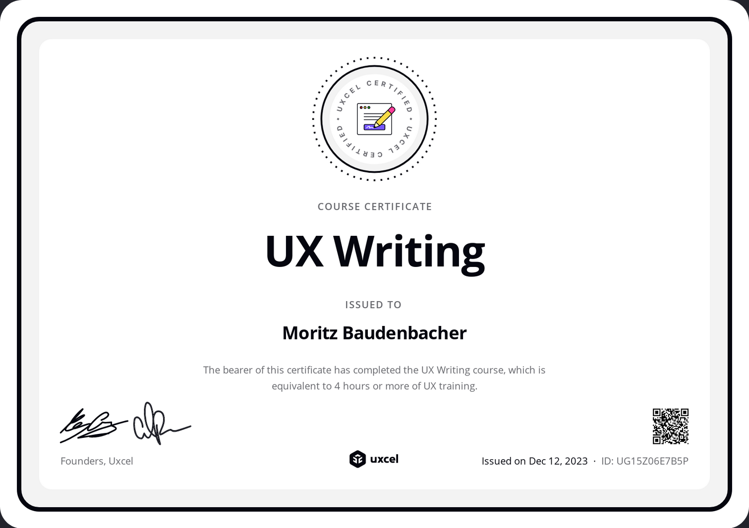 UX Writing Zertifikat